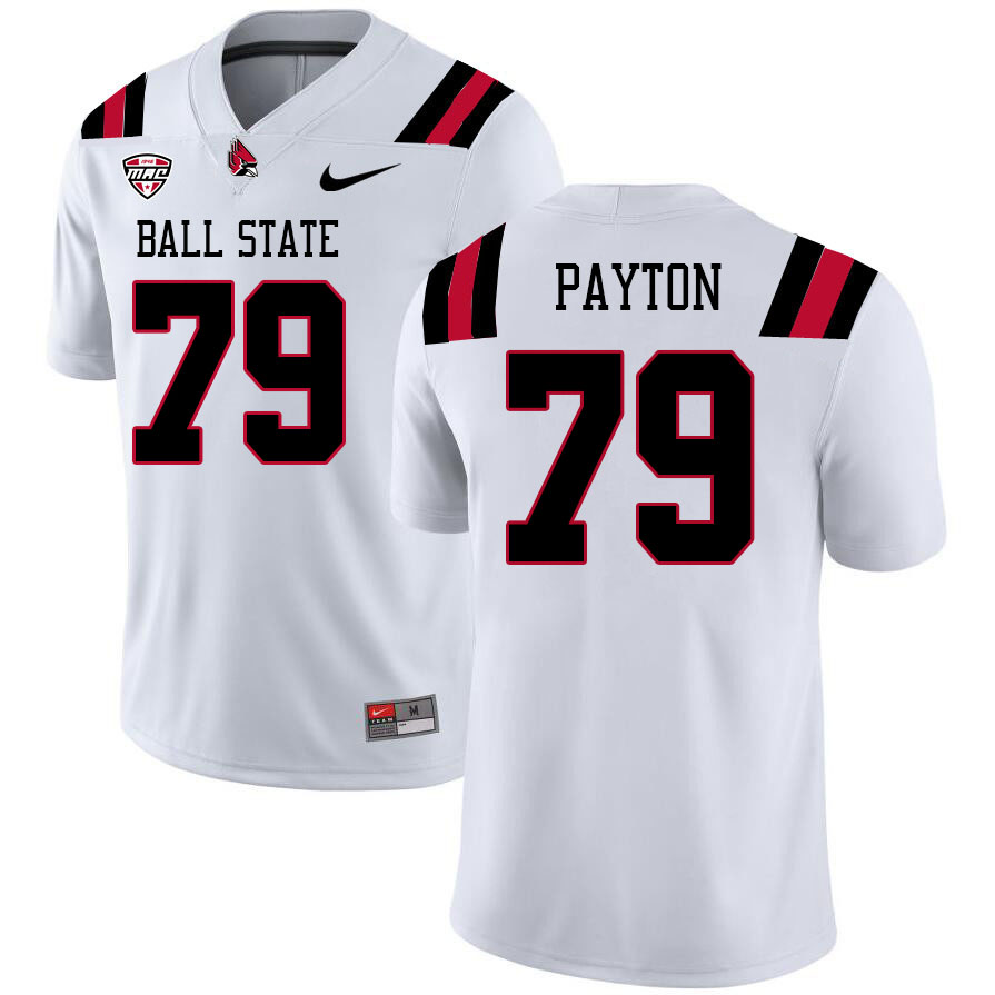 Ball State Cardinals #79 Austin Payton College Football Jerseys Stitched Sale-White